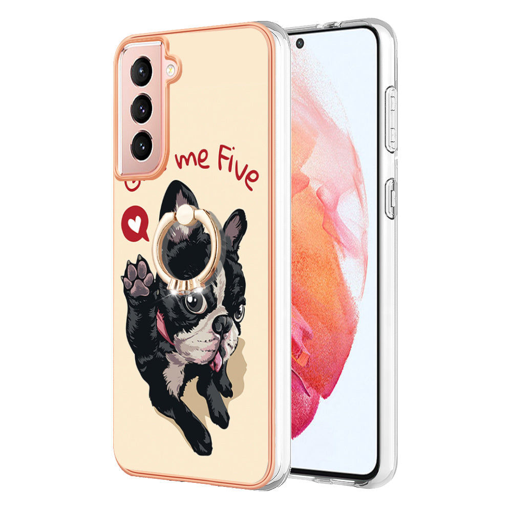 YB IMD Series-20 Style D For Samsung Galaxy S21 FE 5G 2.0mm Protective TPU Cover IMD Kickstand Electroplated Phone Case YB IMD Series-20 Style D For Samsung Galaxy S21 FE 5G 2.0mm Protective TPU Cover IMD Kickstand Electroplated Phone Case